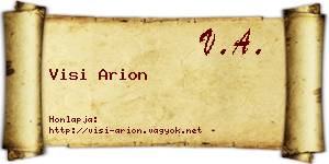Visi Arion névjegykártya